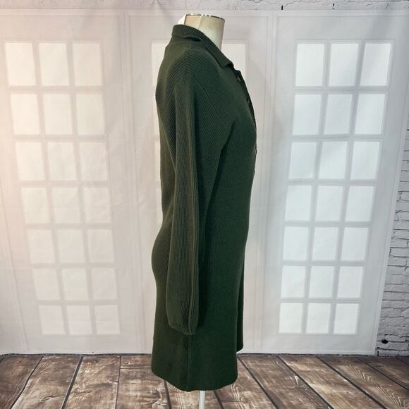 Versona NWT Green Collared Long Sleeve Knitted Sweater Dress Size Medium - Picture 4 of 11